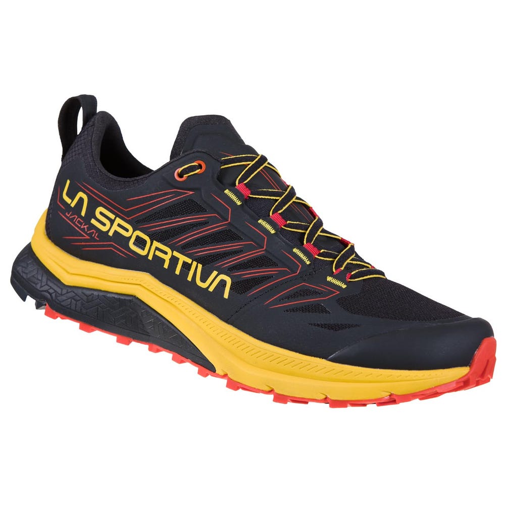 La Sportiva Jackal Men's Trail Running Shoes - Black/Yellow - AU-516940